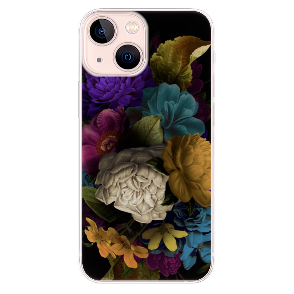 Odolné silikonové pouzdro iSaprio - Dark Flowers na mobil Apple iPhone 13 Mini (Odolný silikonový kryt, obal, pouzdro iSaprio - Dark Flowers na mobilní telefon Apple iPhone 13 Mini)