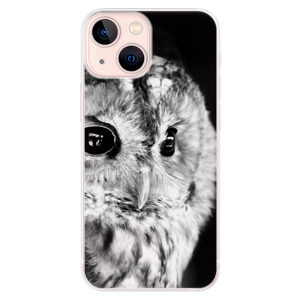 Odolné silikonové pouzdro iSaprio - BW Owl na mobil Apple iPhone 13 Mini (Odolný silikonový kryt, obal, pouzdro iSaprio - BW Owl na mobilní telefon Apple iPhone 13 Mini)