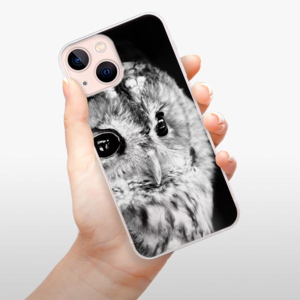 Silikonové pouzdro iSaprio - Apple iPhone 13 Mini - BW Owl