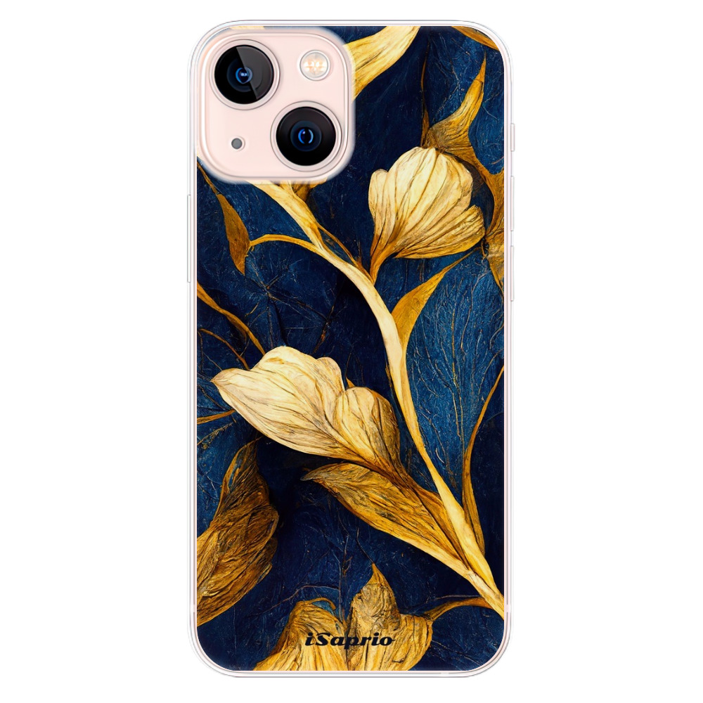 Odolné silikonové pouzdro iSaprio - Gold Leaves - iPhone 13 mini