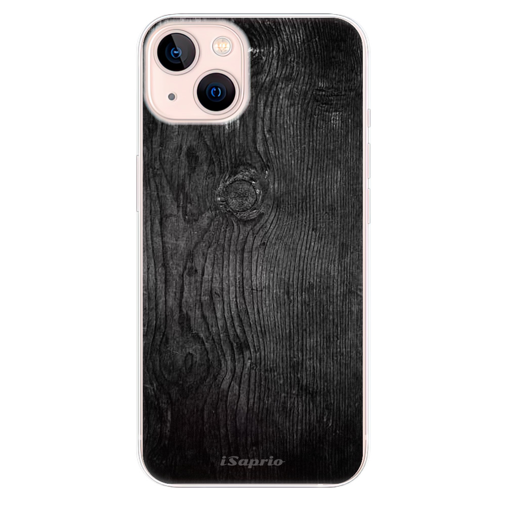 Odolné silikonové pouzdro iSaprio - Black Wood 13 na mobil Apple iPhone 13 (Odolný silikonový kryt, obal, pouzdro iSaprio - Black Wood 13 na mobilní telefon Apple iPhone 13)
