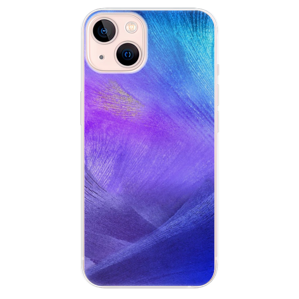 Odolné silikonové pouzdro iSaprio - Purple Feathers na mobil Apple iPhone 13 (Odolný silikonový kryt, obal, pouzdro iSaprio - Purple Feathers na mobilní telefon Apple iPhone 13)