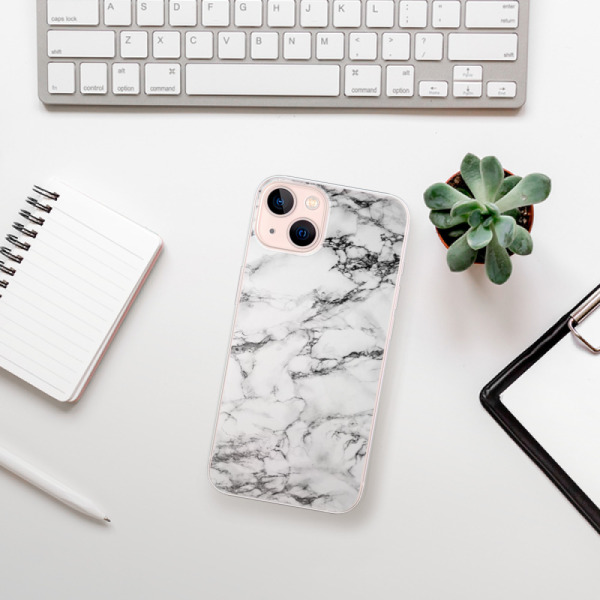 Silikonové pouzdro iSaprio - Apple iPhone 13 - White Marble 01