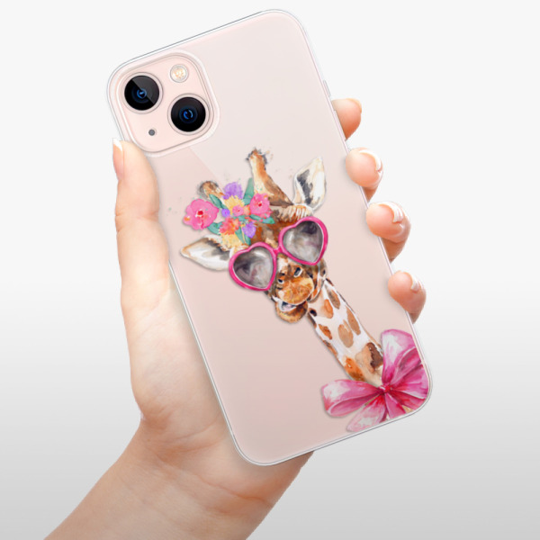 Silikonové pouzdro iSaprio - Apple iPhone 13 - Lady Giraffe