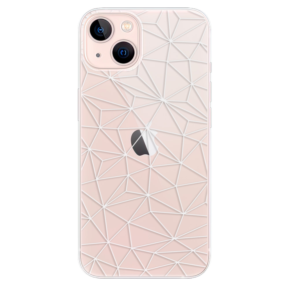 Odolné silikonové pouzdro iSaprio - Abstract Triangles 03 - white na mobil Apple iPhone 13 (Odolný silikonový kryt, obal, pouzdro iSaprio - Abstract Triangles 03 - white na mobilní telefon Apple iPhone 13)