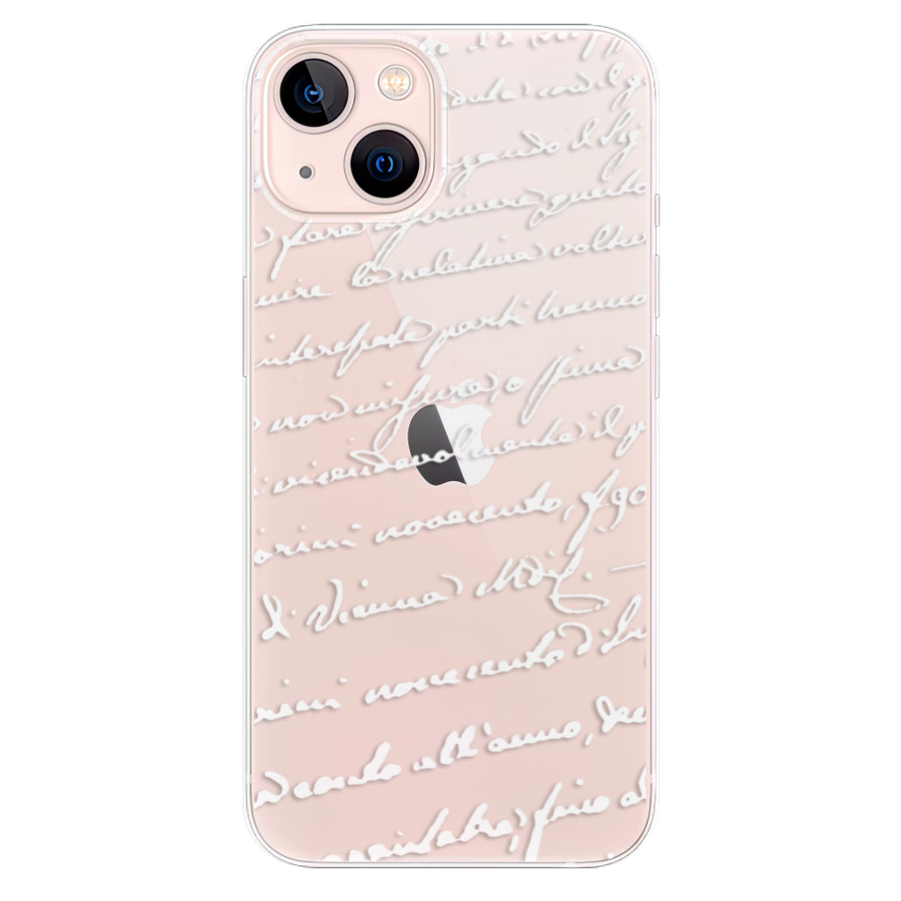 Odolné silikonové pouzdro iSaprio - Handwriting 01 - white - iPhone 13