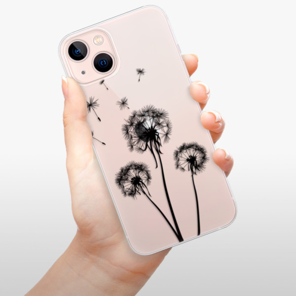 Silikonové pouzdro iSaprio - Apple iPhone 13 - Three Dandelions black