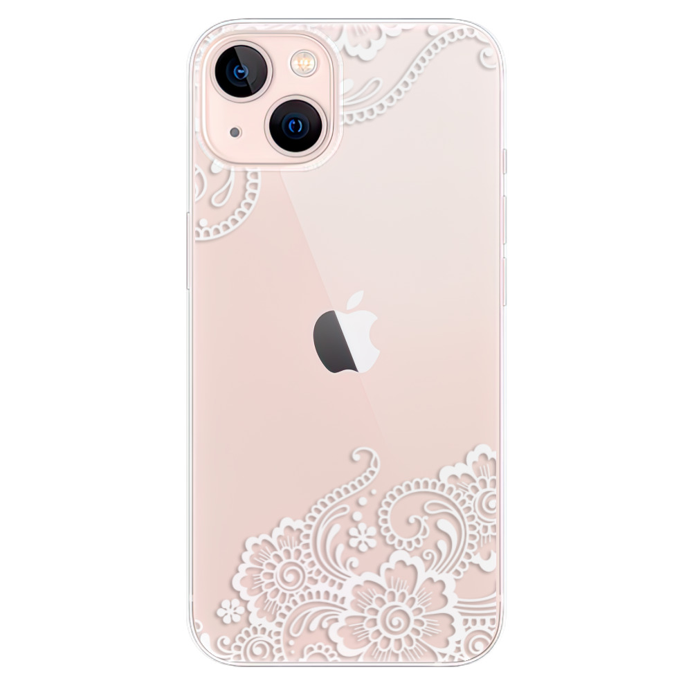 Odolné silikonové pouzdro iSaprio - White Lace 02 na mobil Apple iPhone 13 (Odolný silikonový kryt, obal, pouzdro iSaprio - White Lace 02 na mobilní telefon Apple iPhone 13)