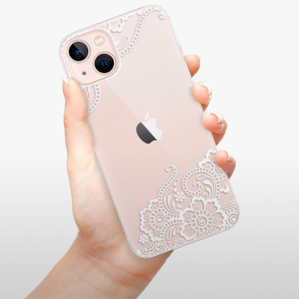 Silikonové pouzdro iSaprio - Apple iPhone 13 - White Lace 02