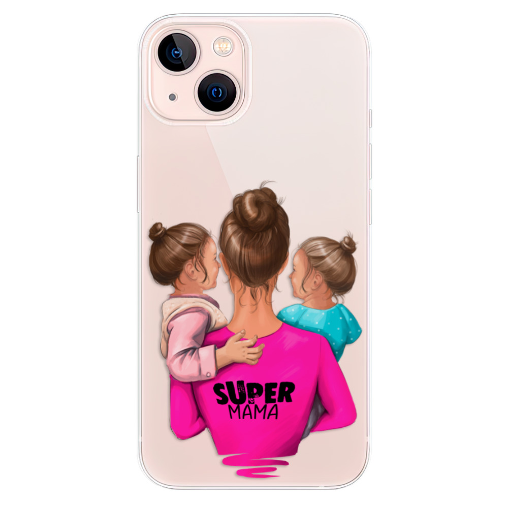 Odolné silikonové pouzdro iSaprio - Super Mama - Two Girls - iPhone 13