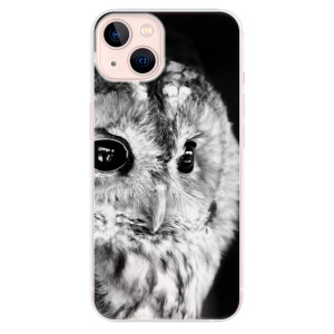 Odolné silikonové pouzdro iSaprio - BW Owl na mobil Apple iPhone 13