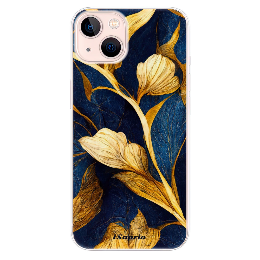 Odolné silikonové pouzdro iSaprio - Gold Leaves - iPhone 13