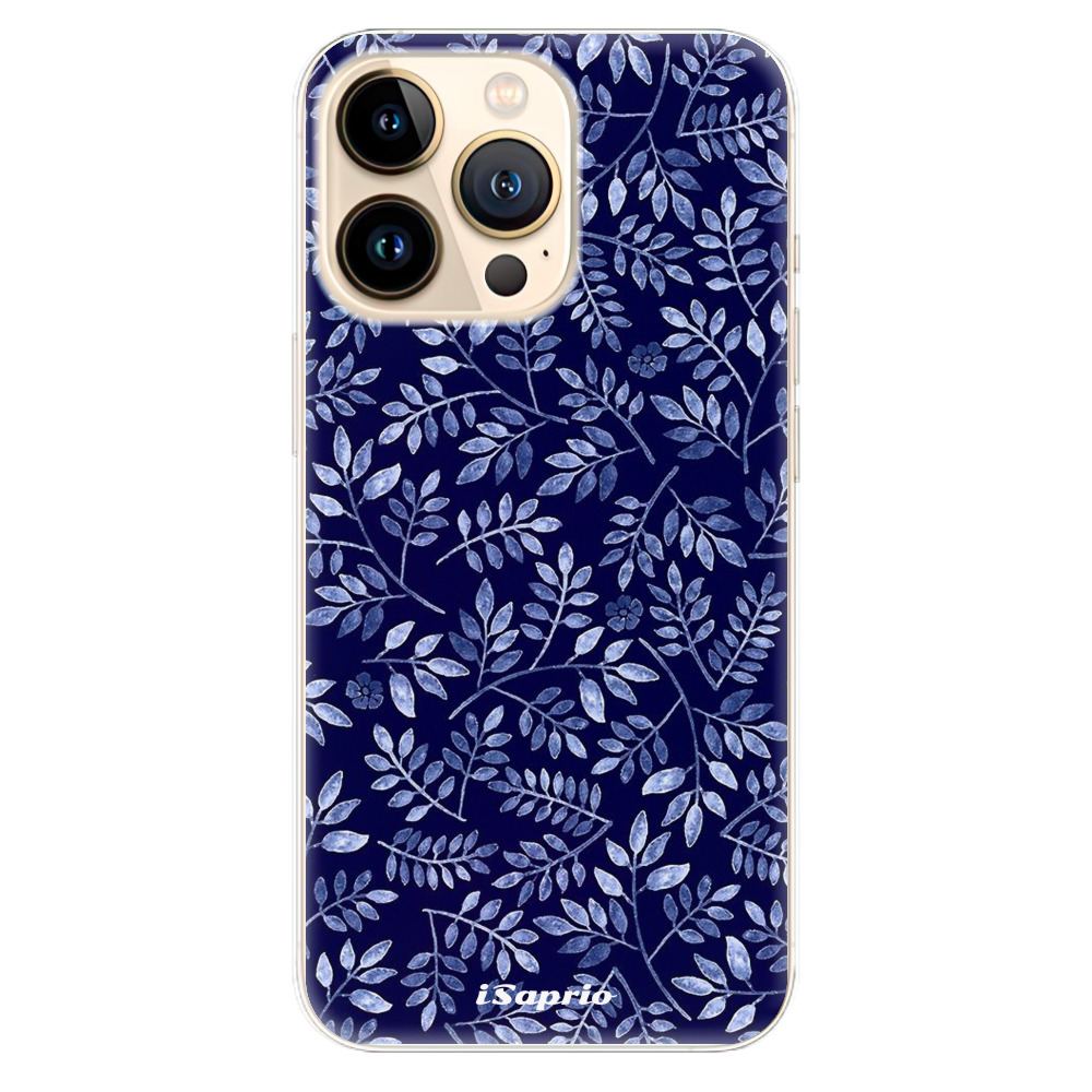 Odolné silikonové pouzdro iSaprio - Blue Leaves 05 - iPhone 13 Pro