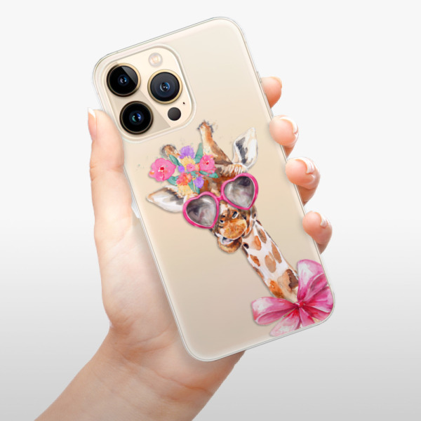Silikonové pouzdro iSaprio - Apple iPhone 13 Pro - Lady Giraffe
