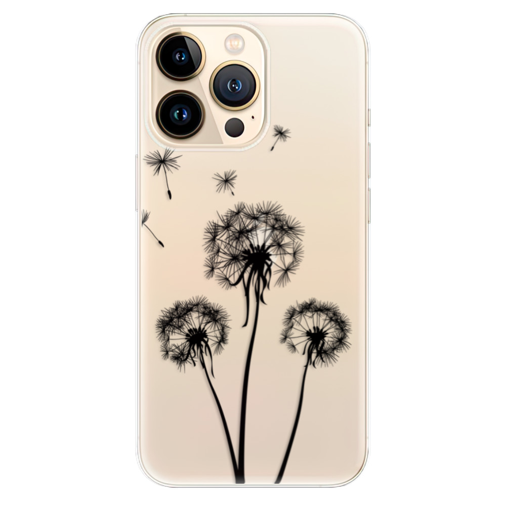 Odolné silikonové pouzdro iSaprio - Three Dandelions - black na mobil Apple iPhone 13 Pro (Odolný silikonový kryt, obal, pouzdro iSaprio - Three Dandelions - black na mobilní telefon Apple iPhone 13 Pro)