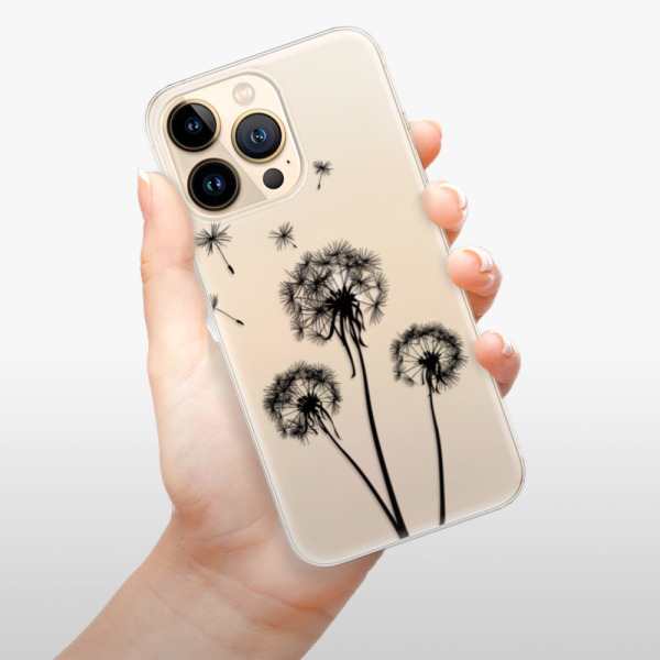 Silikonové pouzdro iSaprio - Apple iPhone 13 Pro - Three Dandelions black