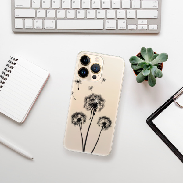 Silikonové pouzdro iSaprio - Apple iPhone 13 Pro - Three Dandelions black