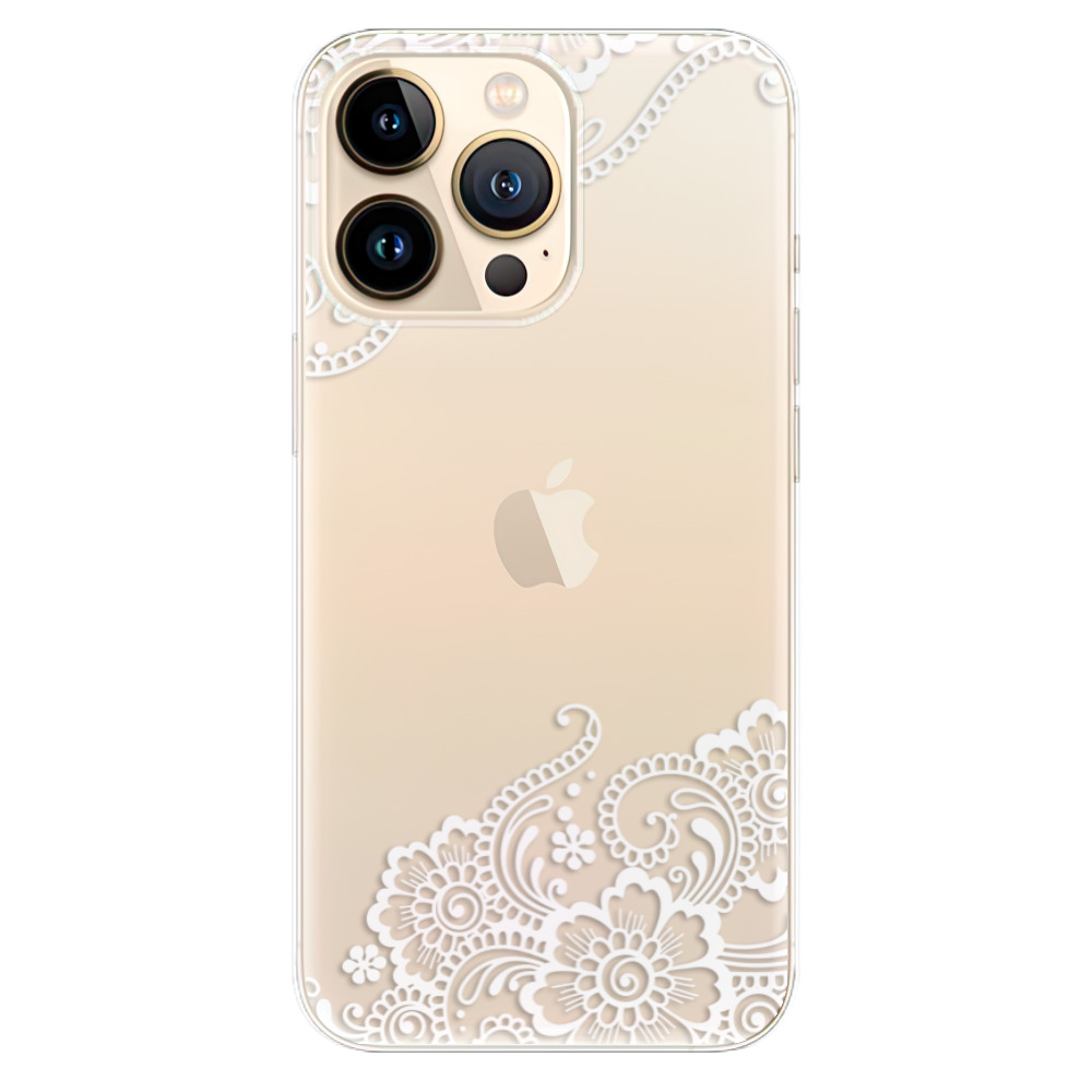 Odolné silikonové pouzdro iSaprio - White Lace 02 na mobil Apple iPhone 13 Pro (Odolný silikonový kryt, obal, pouzdro iSaprio - White Lace 02 na mobilní telefon Apple iPhone 13 Pro)
