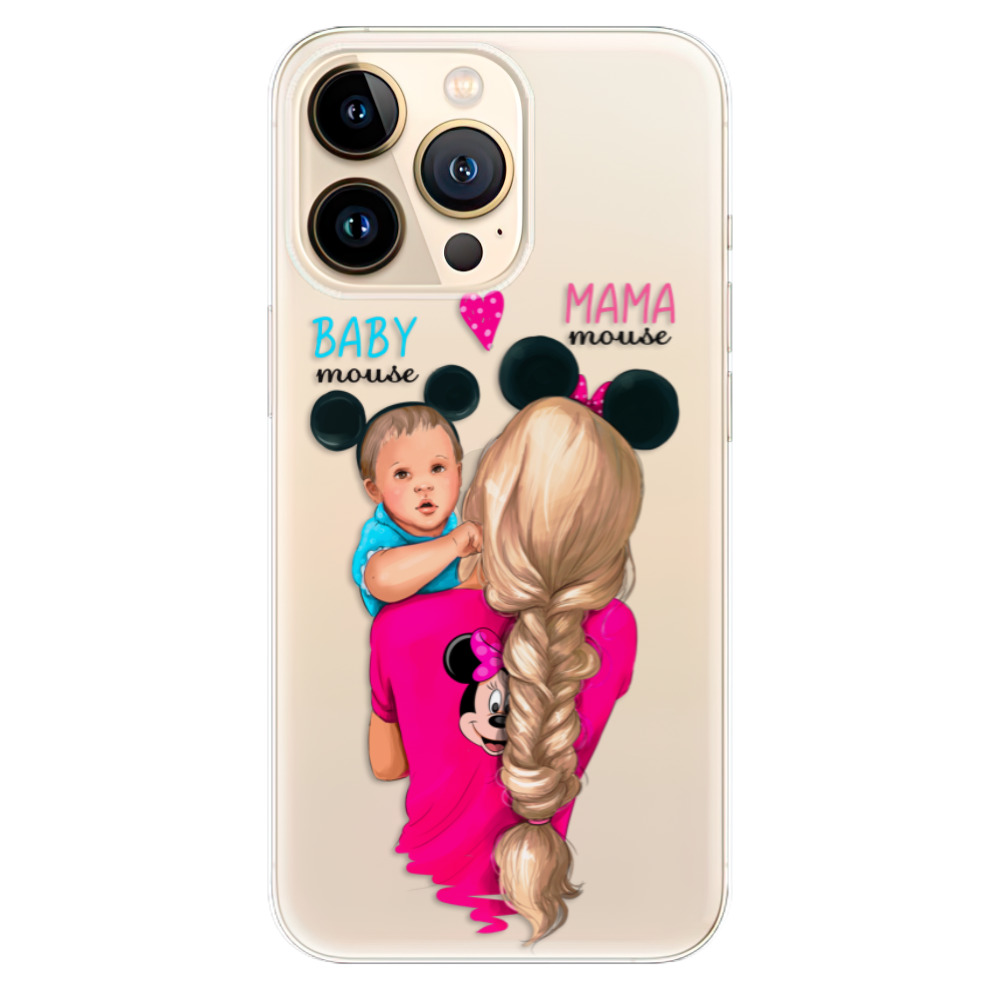 Odolné silikonové pouzdro iSaprio - Mama Mouse Blonde and Boy - iPhone 13 Pro