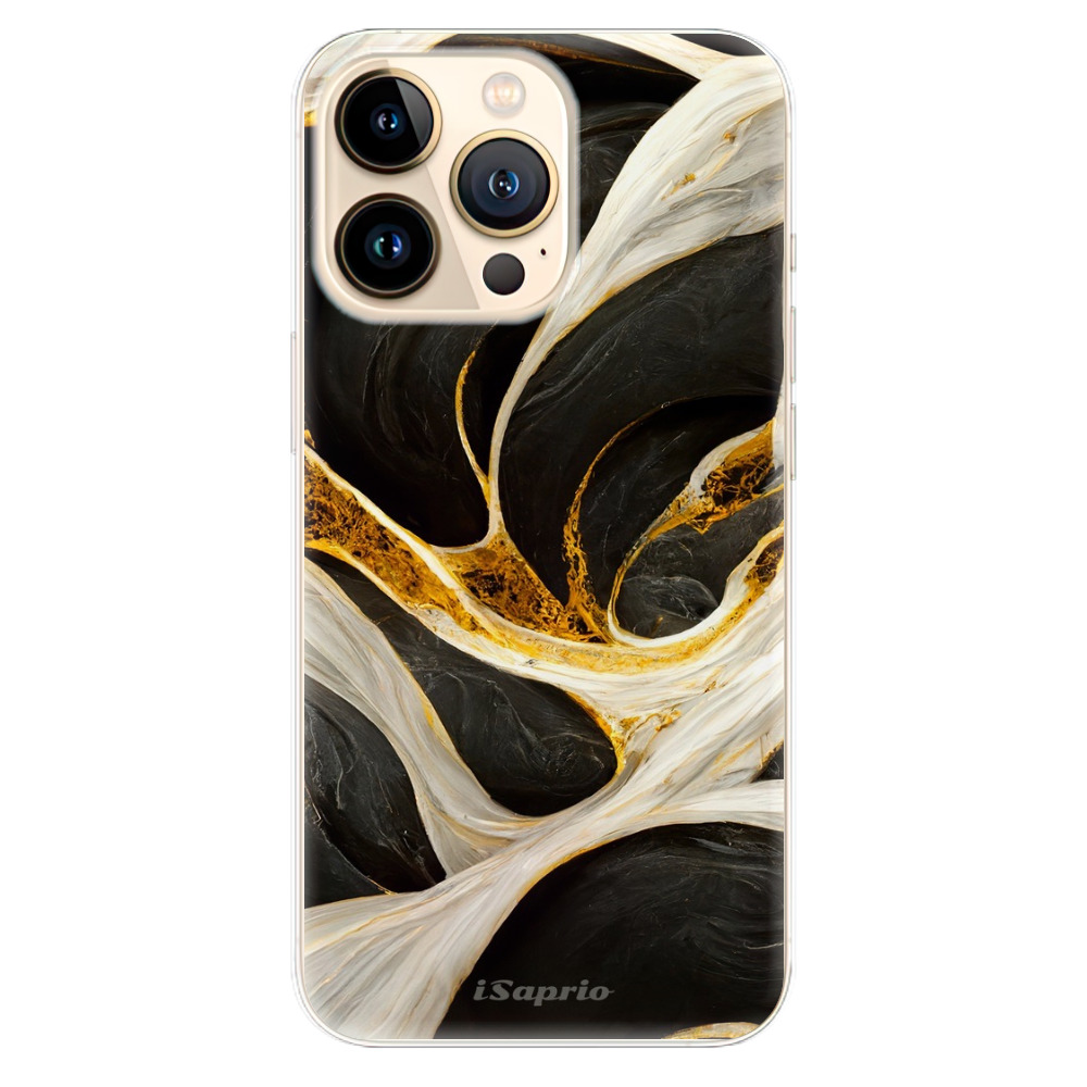 Odolné silikonové pouzdro iSaprio - Black and Gold - iPhone 13 Pro
