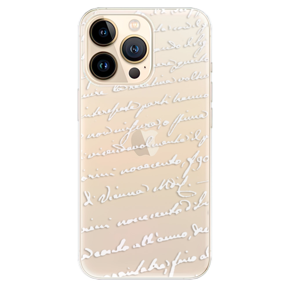 Odolné silikonové pouzdro iSaprio - Handwriting 01 - white - iPhone 13 Pro Max