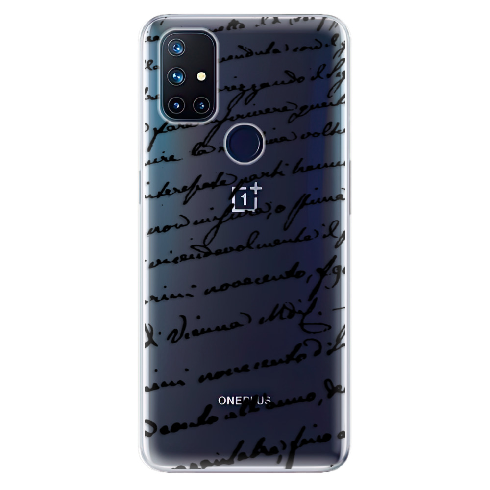 Odolné silikonové pouzdro iSaprio - Handwriting 01 - black - OnePlus Nord N10 5G