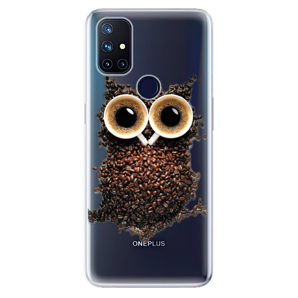Odolné silikonové pouzdro iSaprio - Owl And Coffee na mobil OnePlus Nord N10 5G (Odolný silikonový kryt, obal, pouzdro iSaprio - Owl And Coffee na mobilní telefon OnePlus Nord N10 5G)