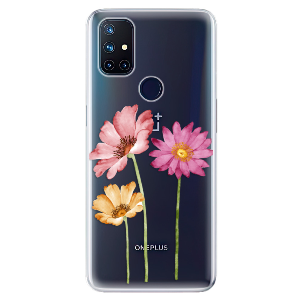 Odolné silikonové pouzdro iSaprio - Three Flowers na mobil OnePlus Nord N10 5G (Odolný silikonový kryt, obal, pouzdro iSaprio - Three Flowers na mobilní telefon OnePlus Nord N10 5G)