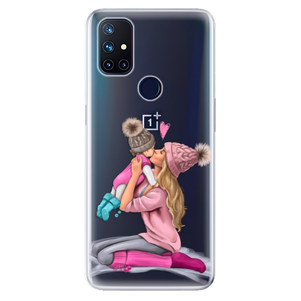 Odolné silikonové pouzdro iSaprio - Kissing Mom - Blond and Girl - OnePlus Nord N10 5G