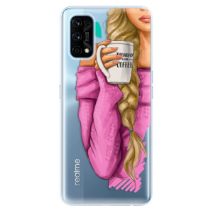 Odolné silikonové pouzdro iSaprio - My Coffe and Blond Girl na mobil Realme 7 Pro