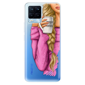 Odolné silikonové pouzdro iSaprio - My Coffe and Blond Girl na mobil Realme 8 / Realme 8 Pro