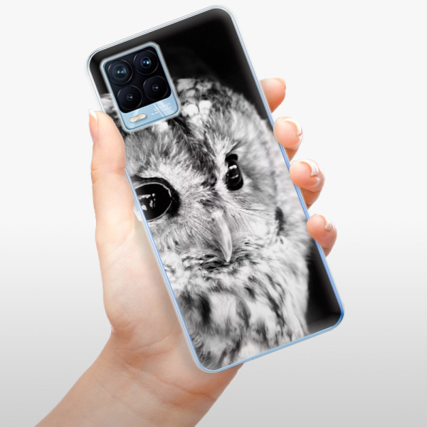 Silikonové pouzdro iSaprio - Realme 8 / Realme 8 Pro - BW Owl