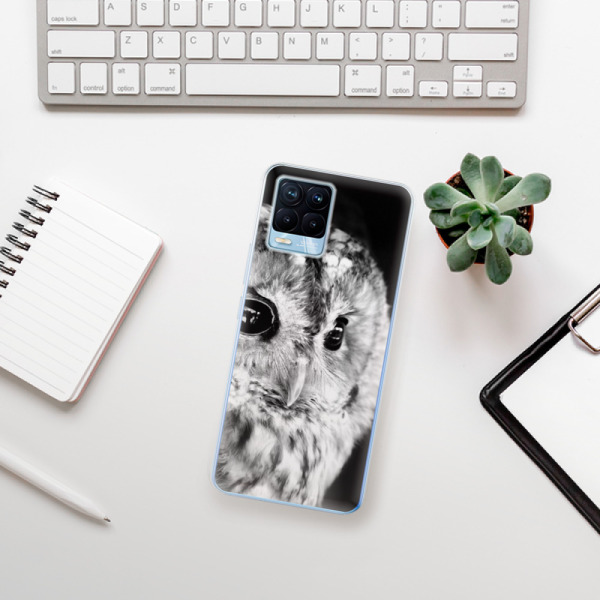 Silikonové pouzdro iSaprio - Realme 8 / Realme 8 Pro - BW Owl