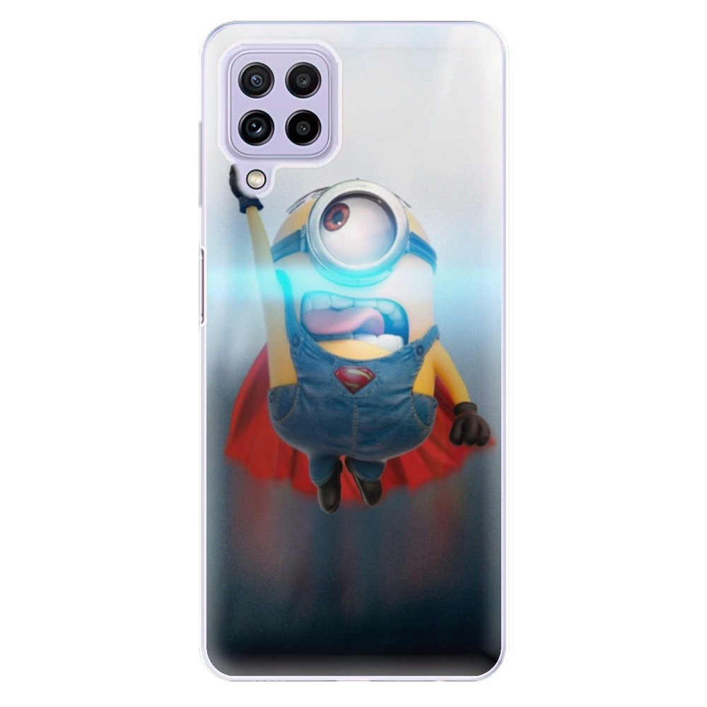 Odolné silikonové pouzdro iSaprio - Mimons Superman 02 na mobil Samsung Galaxy A22 4G (Odolný silikonový kryt, obal, pouzdro iSaprio - Mimons Superman 02 na mobilní telefon Samsung Galaxy A22 4G)