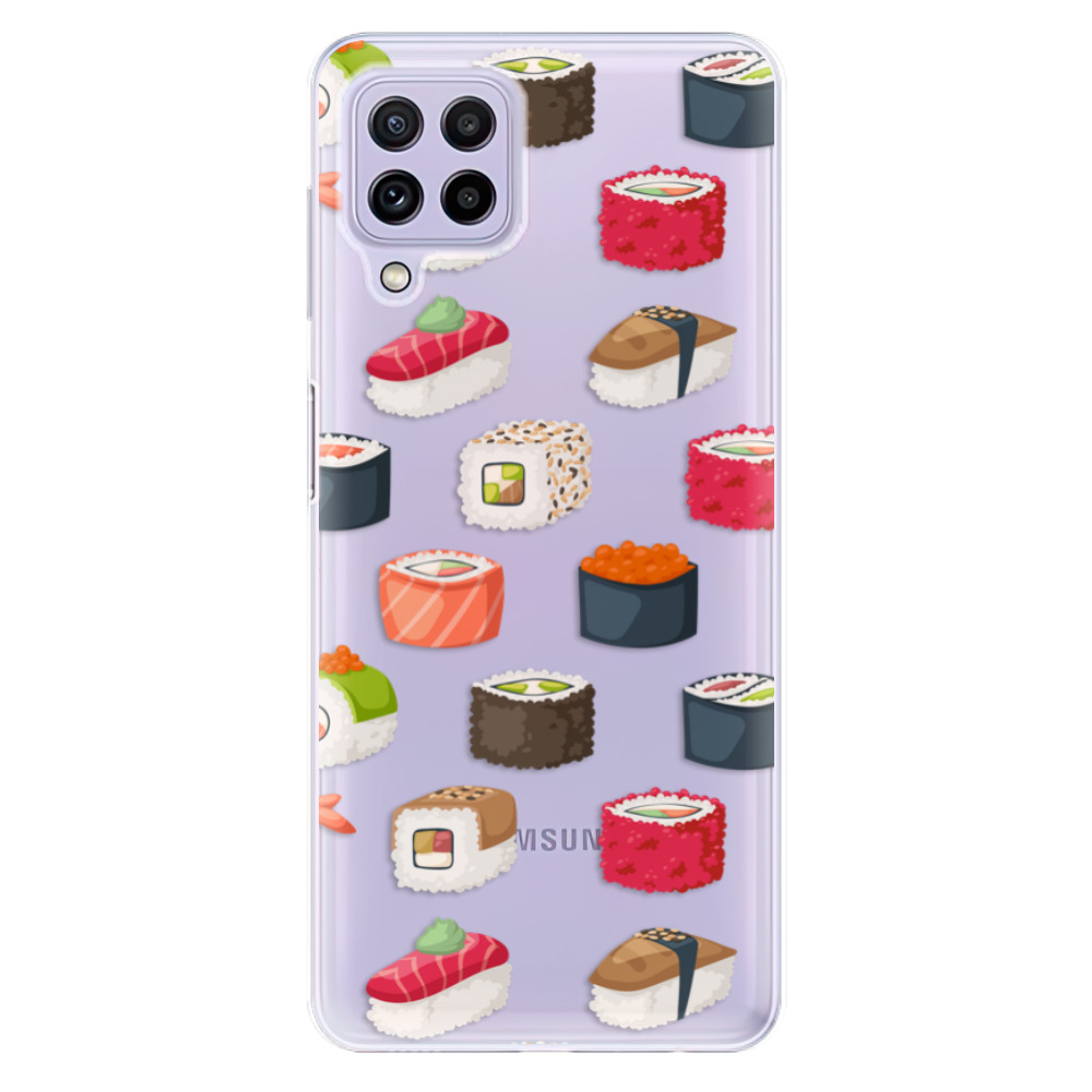 Odolné silikonové pouzdro iSaprio - Sushi Pattern na mobil Samsung Galaxy A22 4G (Odolný silikonový kryt, obal, pouzdro iSaprio - Sushi Pattern na mobilní telefon Samsung Galaxy A22 4G)
