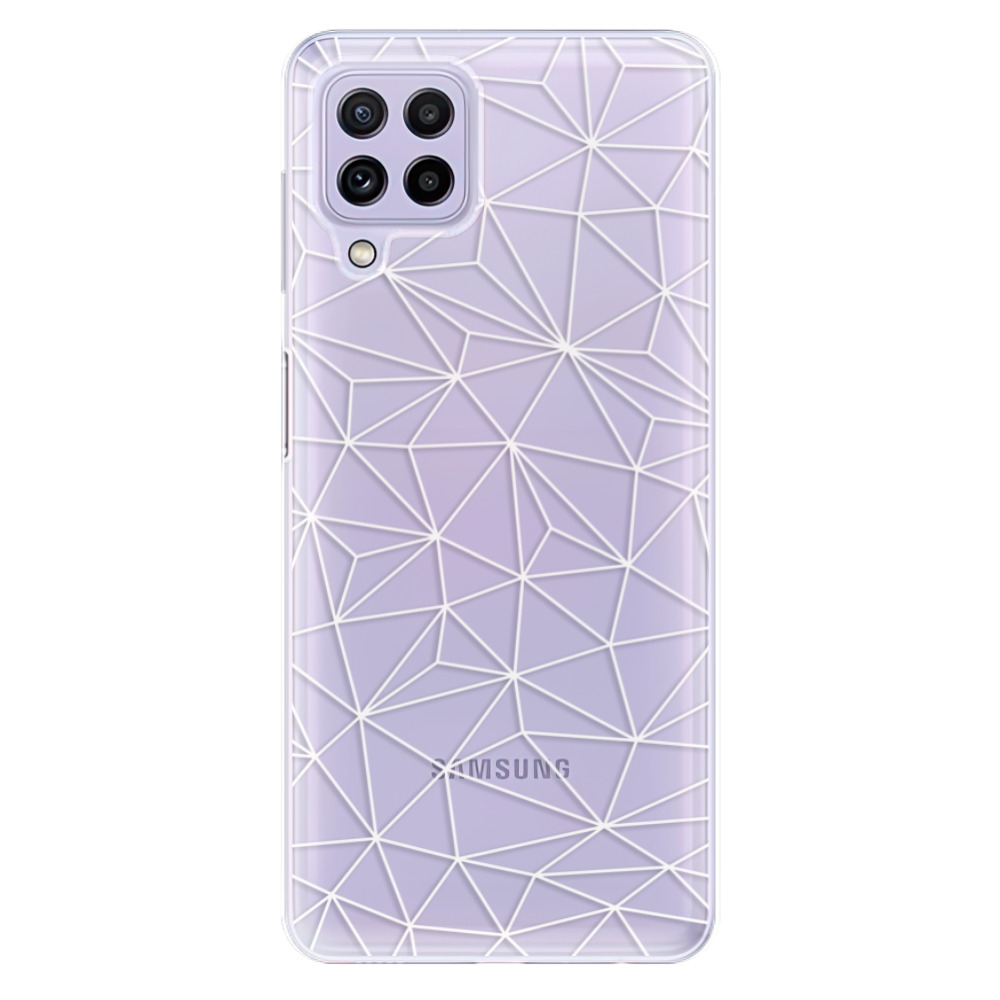 Odolné silikonové pouzdro iSaprio - Abstract Triangles 03 - white na mobil Samsung Galaxy A22 4G (Odolný silikonový kryt, obal, pouzdro iSaprio - Abstract Triangles 03 - white na mobilní telefon Samsung Galaxy A22 4G)