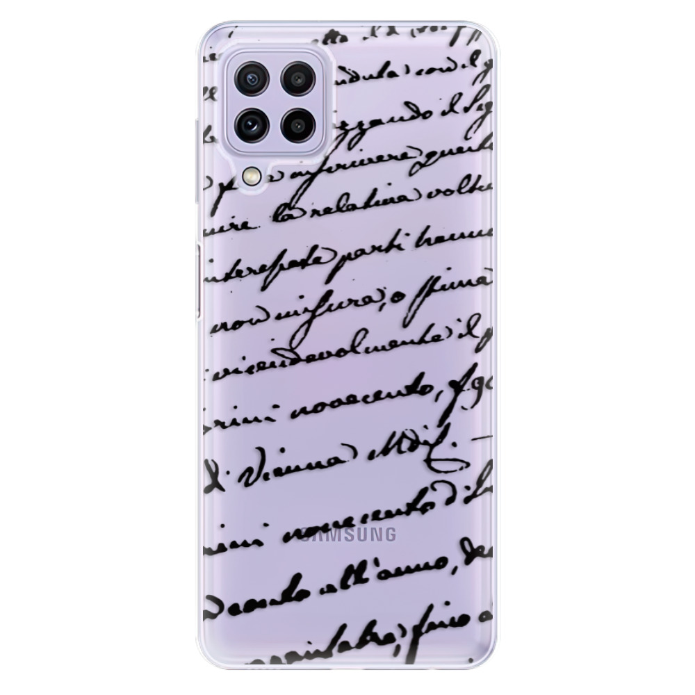 Odolné silikonové pouzdro iSaprio - Handwriting 01 - black - Samsung Galaxy A22