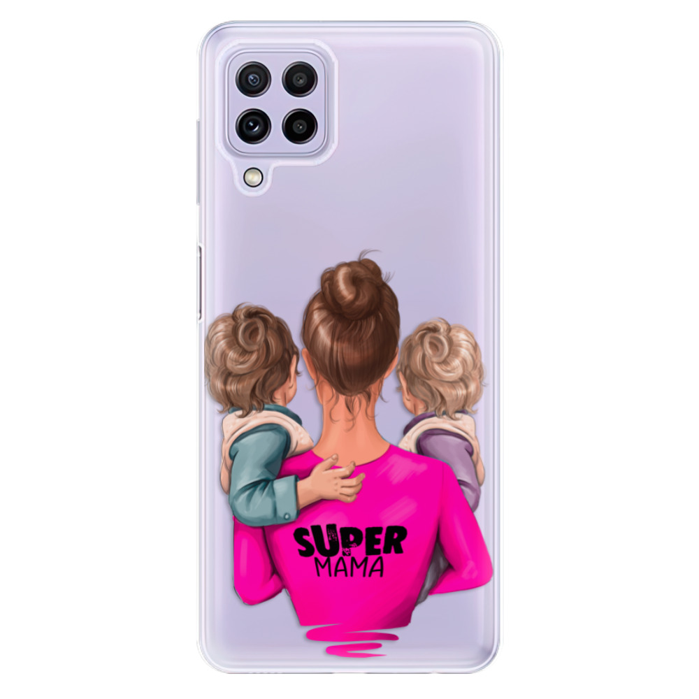 Odolné silikonové pouzdro iSaprio - Super Mama - Two Boys - Samsung Galaxy A22