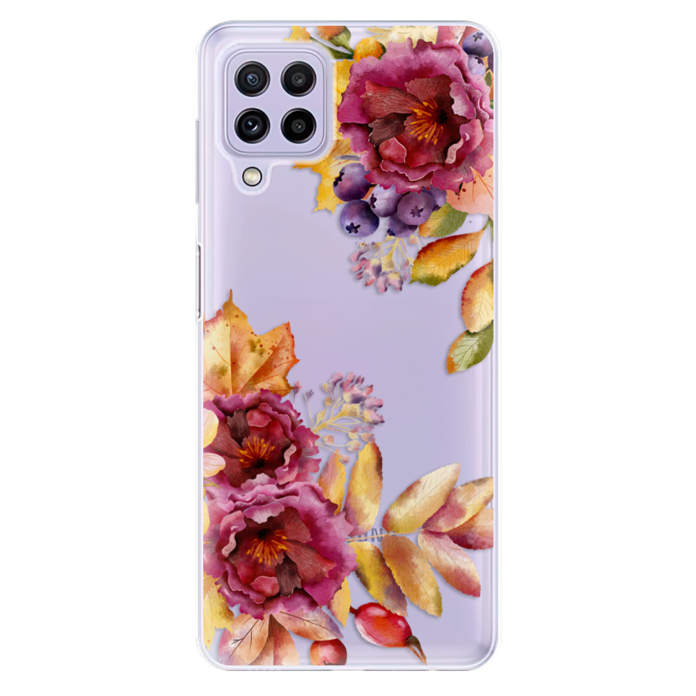 Odolné silikonové pouzdro iSaprio - Fall Flowers na mobil Samsung Galaxy A22 4G (Odolný silikonový kryt, obal, pouzdro iSaprio - Fall Flowers na mobilní telefon Samsung Galaxy A22 4G)