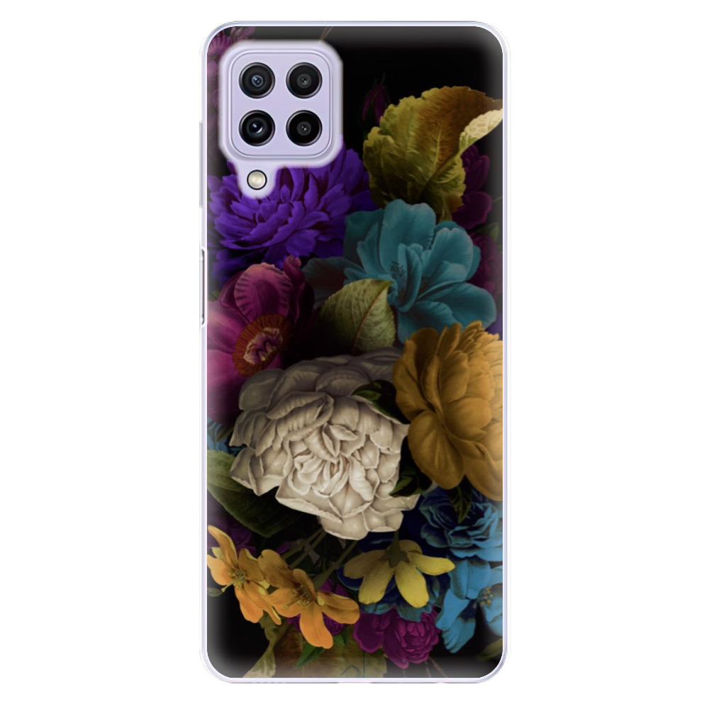 Odolné silikonové pouzdro iSaprio - Dark Flowers - Samsung Galaxy A22