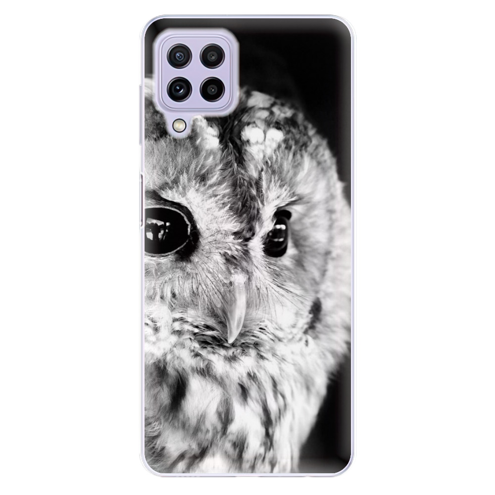 Odolné silikonové pouzdro iSaprio - BW Owl na mobil Samsung Galaxy A22 4G (Odolný silikonový kryt, obal, pouzdro iSaprio - BW Owl na mobilní telefon Samsung Galaxy A22 4G)