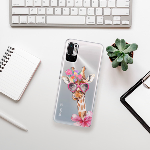 Silikonové pouzdro iSaprio - Xiaomi Redmi Note 10 5G / Xiaomi Poco M3 Pro 5G - Lady Giraffe