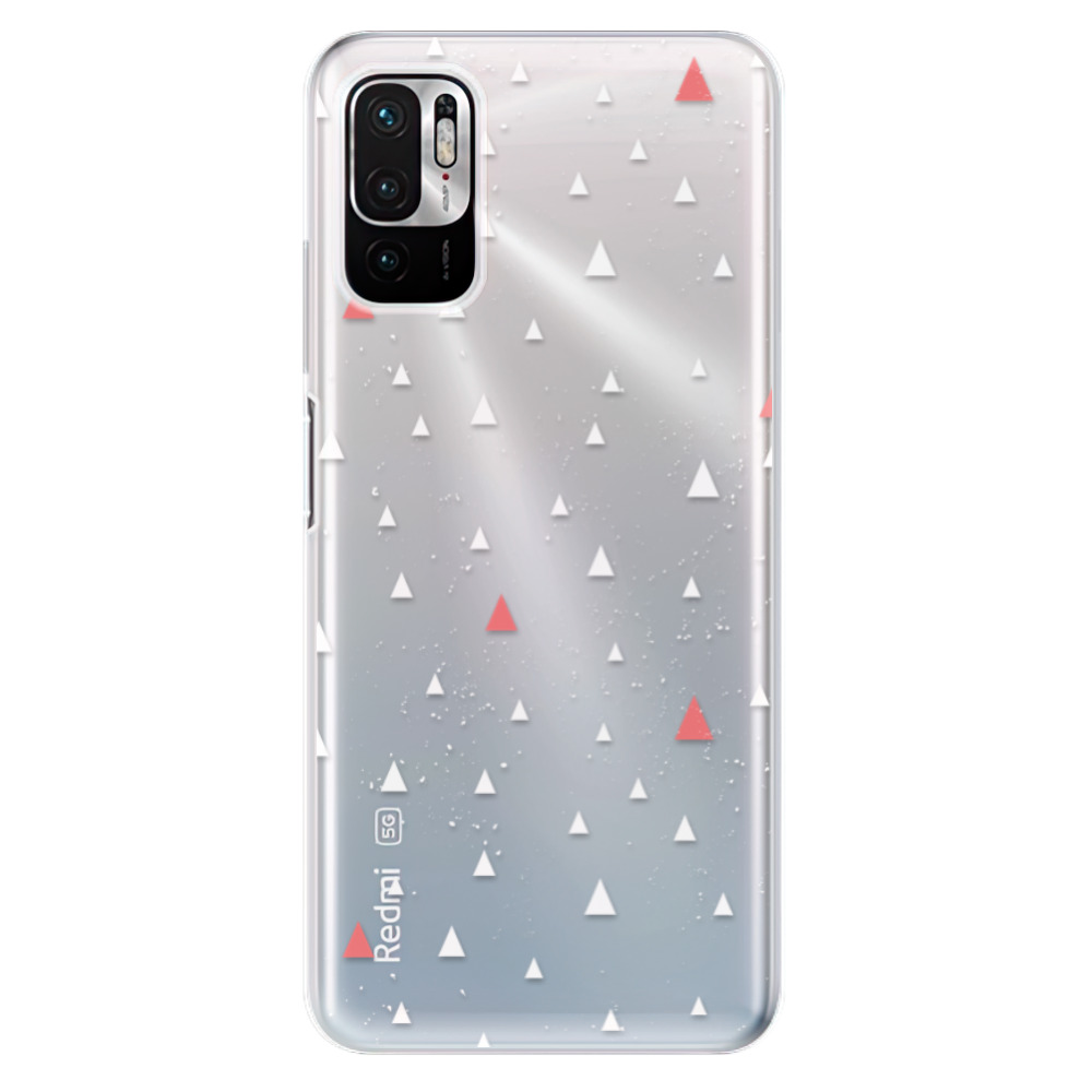 Odolné silikonové pouzdro iSaprio - Abstract Triangles 02 - white - Xiaomi Redmi Note 10 5G