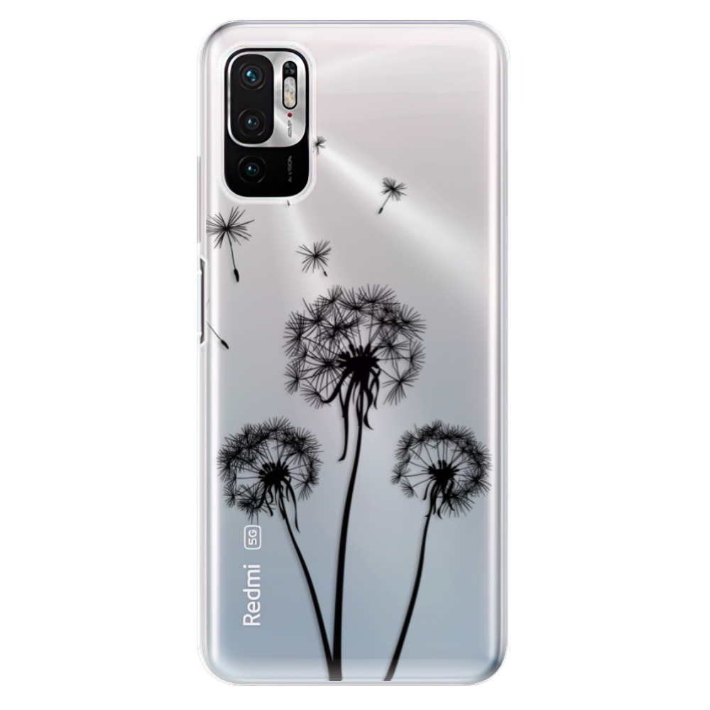 Odolné silikonové pouzdro iSaprio - Three Dandelions - black - Xiaomi Redmi Note 10 5G