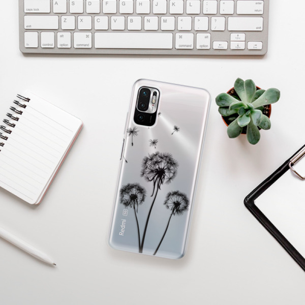 Silikonové pouzdro iSaprio - Xiaomi Redmi Note 10 5G / Xiaomi Poco M3 Pro 5G - Three Dandelions black