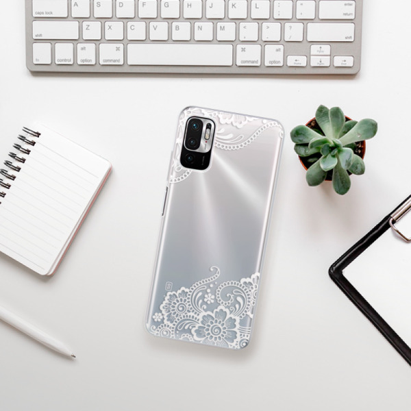 Silikonové pouzdro iSaprio - Xiaomi Redmi Note 10 5G / Xiaomi Poco M3 Pro 5G - White Lace 02