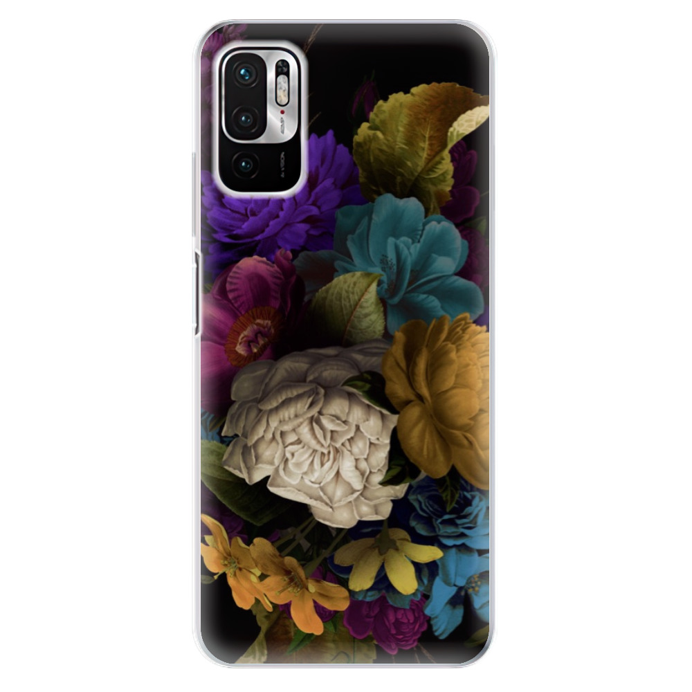 Odolné silikonové pouzdro iSaprio - Dark Flowers - Xiaomi Redmi Note 10 5G