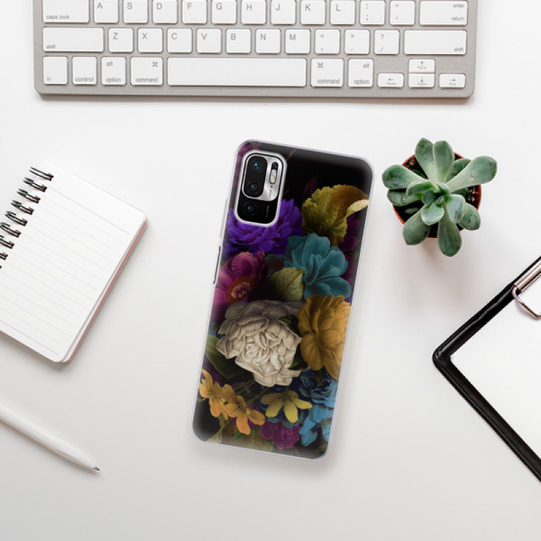 Silikonové pouzdro iSaprio - Xiaomi Redmi Note 10 5G / Xiaomi Poco M3 Pro 5G - Dark Flowers