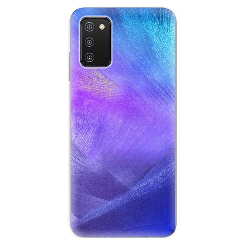 Odolné silikonové pouzdro iSaprio - Purple Feathers - Samsung Galaxy A03s