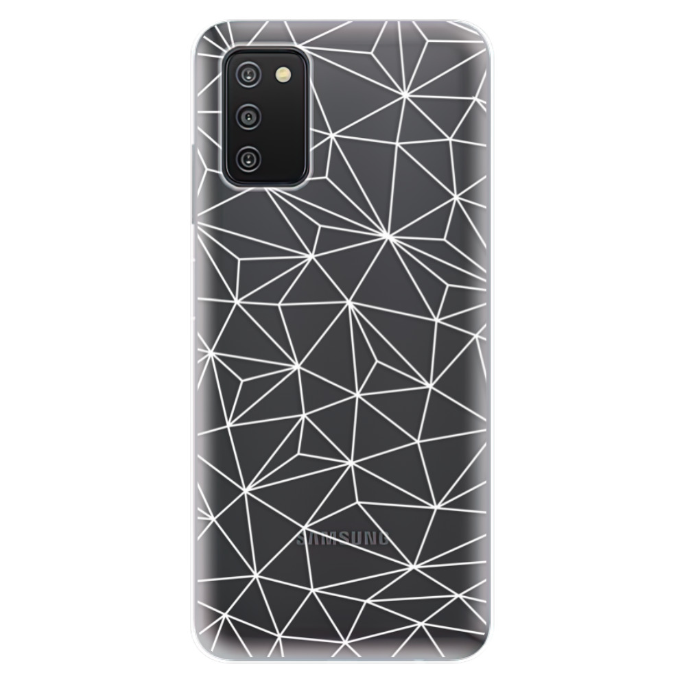 Odolné silikonové pouzdro iSaprio - Abstract Triangles 03 - white - Samsung Galaxy A03s